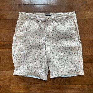 NYDJ Cream Cotton Floral Print Shorts